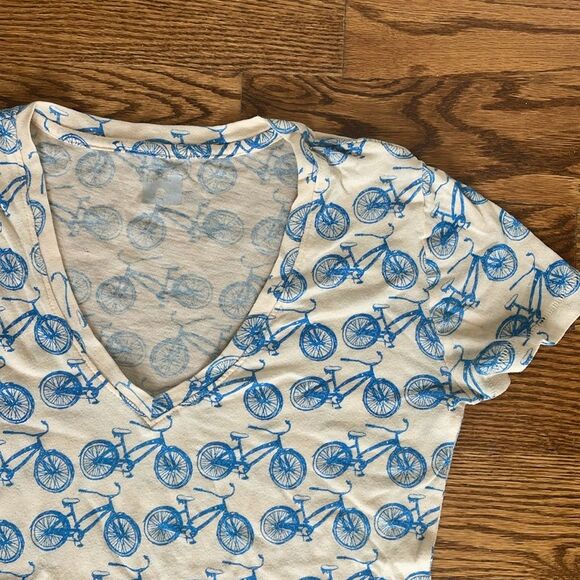 Urban Outfitters BDG Soft Thin Short Sleeve T-Shirt Bicycle Pattern Blue Small - Picture 1 of 7